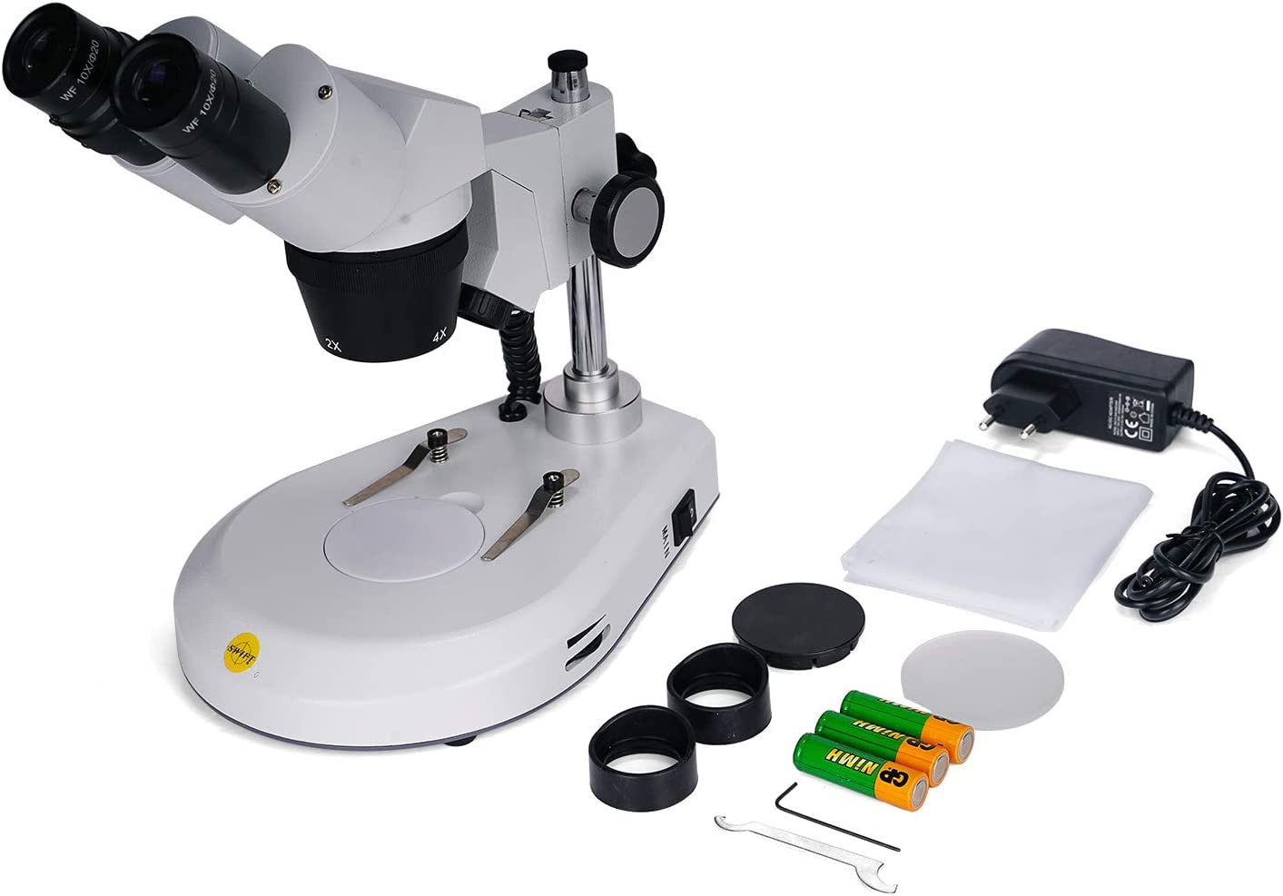 SWIFT Stereomicroscopio S306S-20-2L 20X / 40X / 80X, ruotabile di 360°, oculari a campo largo 10x e 20X, obiettivi 2X e 4X, illuminazione a LED superiore e inferiore dimmerabile (EU Spina)
