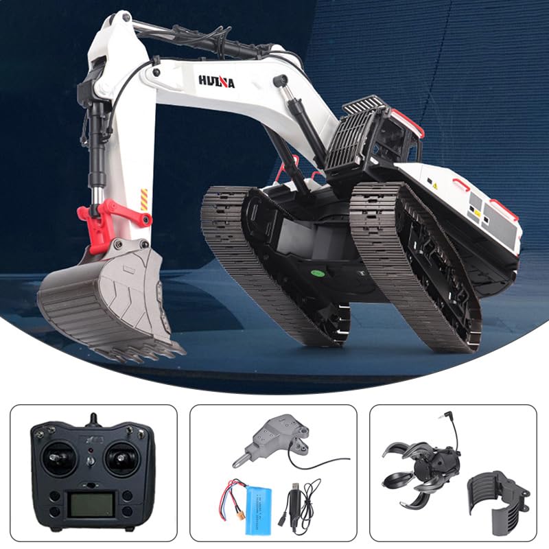 1/14 HUINA RC metallo escavatore modello giocattolo 1594 luce radio batteria 22 canali suono