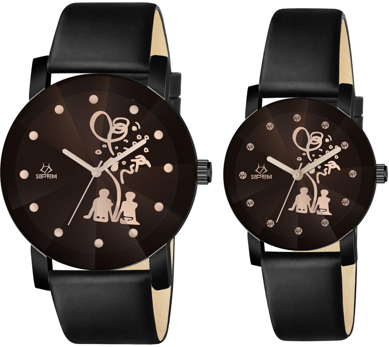 Septem Designed Leather Belt Couple Watch Designer Analog Wrist Watch for Unisex (B0CRB8C388) Amazon Price History, Amazon Price Tracker