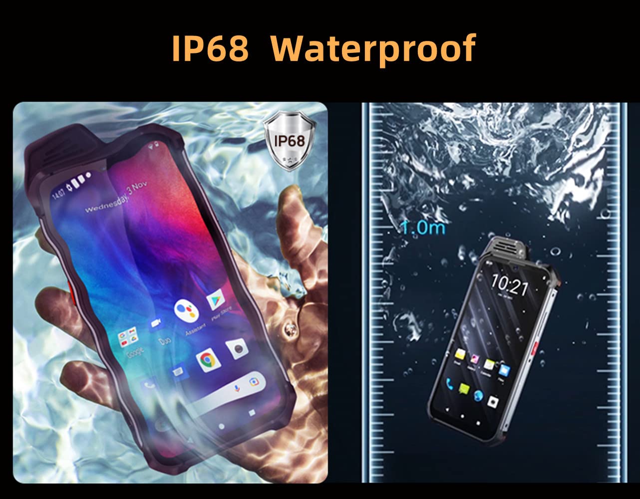 UNIWA W888 Zello Walkie Talkie 6,3" ekran dotykowy, ośmiordzeniowy procesor, 4 GB RAM, 64 GB ROM, zdejmowany, 5000 mAh, wersja globalna, smartfon 4G, Android 11, NFC, pomarańczowy