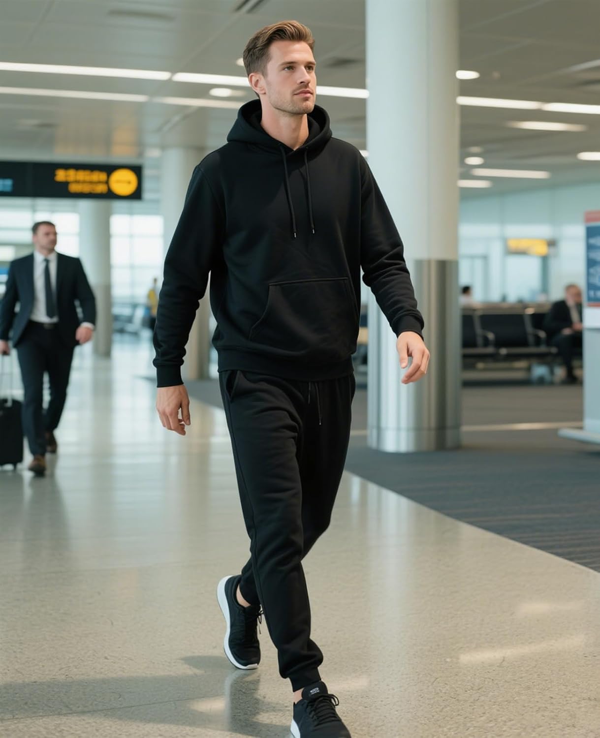 Men's Tracksuits 2 Piece Hoodie and Sweatpants Set Fleece Sweatsuits Casual Athletic Jogging Suit for Men - Image 4