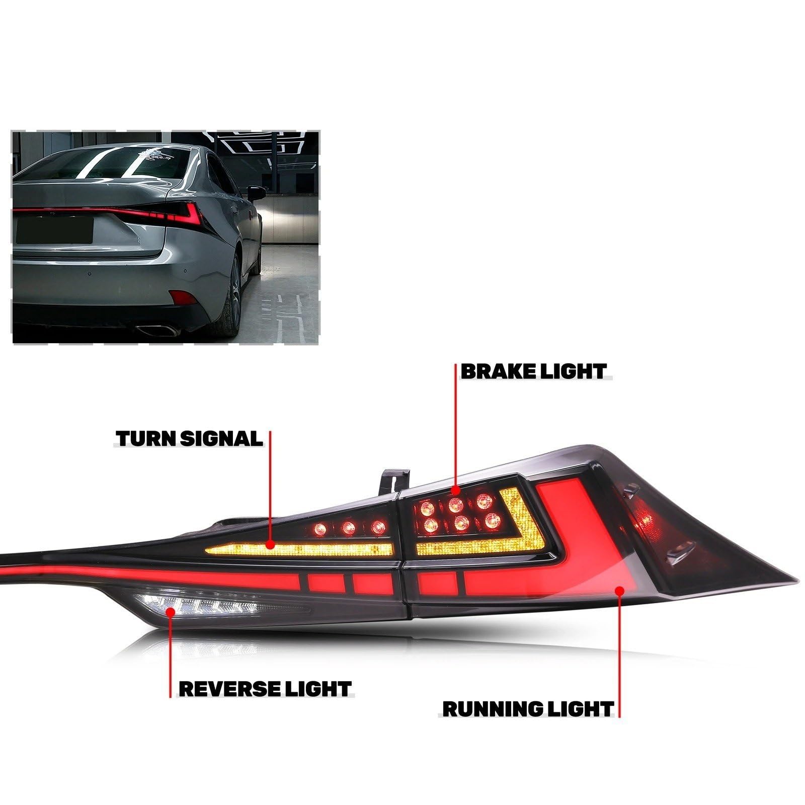 Luz Trasera Para Lexus IS250 IS350 IS200t IS300 3IS Para ISF 2014-2020 Luces Traseras LED Animación Dinámica Montaje Lámparas Intermitentes Luces Traseras