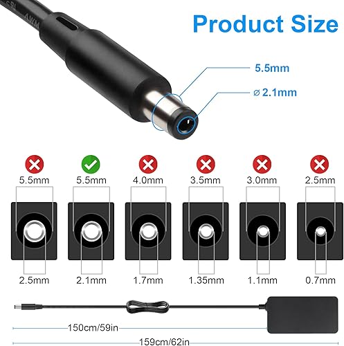 Miniatura 5 de Adaptador de fuente de alimentación de 12 V, transformador de fuente de alimentación de 100 V-240 V CA a 12 V 5 A con conector convertidor LED,