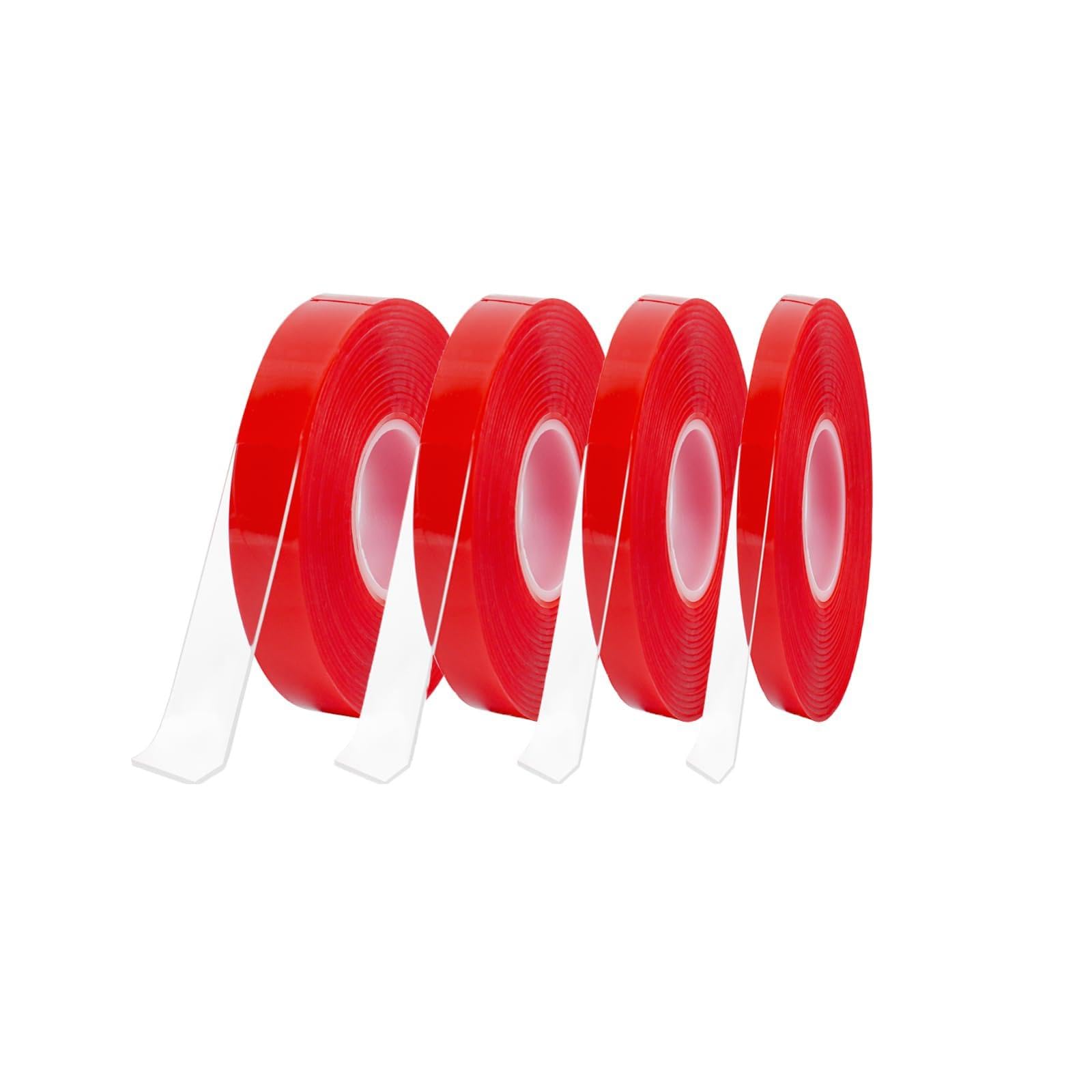Pinpulux Double Sided Tape 3mm 6mm 9mm 12mm Clear Acrylic Heavy-Duty Mounting Tape Transparent Waterproof Strong Adhesive Removable Heat Resistant for Craft Repair Glass Metal Embossing Photos Frames