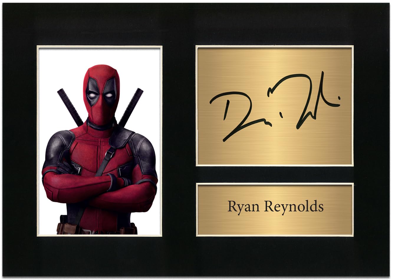 Zulu Image Black Deadpool Ryan Reynolds Gift A4 Printed Autograph Photo Reproduction Print Picture Display No1,