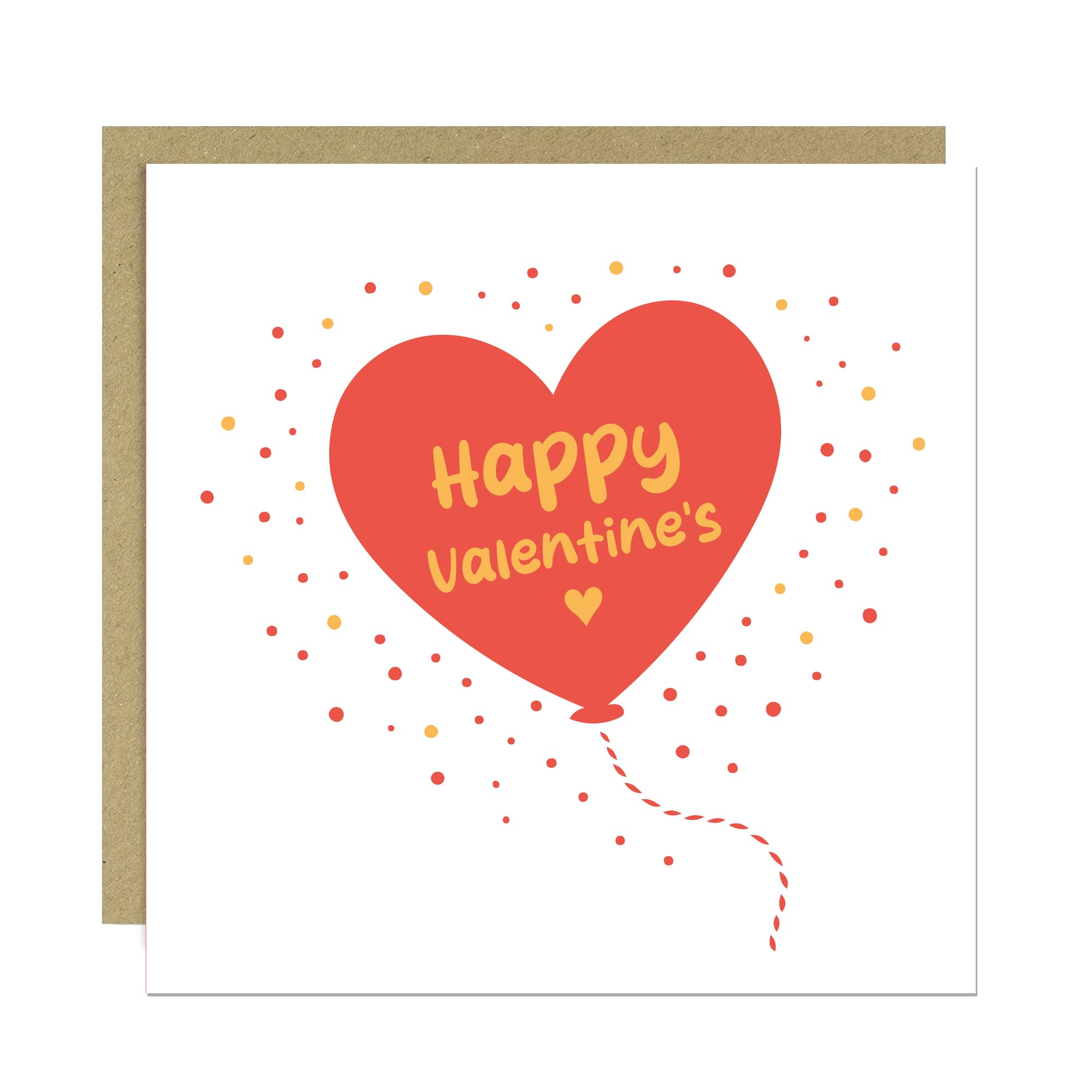 RED OCEAN Happy Valentines Card For Him Her, Card For Husband or Wife, Girlfriend, Boyfriend, Card For Anniversary, Happy Valentines Balloon, With Kraft Envelope