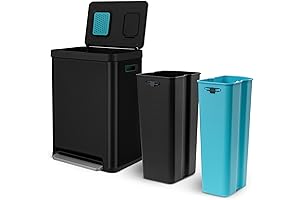 Home Zone Living 18.5 Gallon 2 in 1 Trash Can Recycle Bin Kitchen