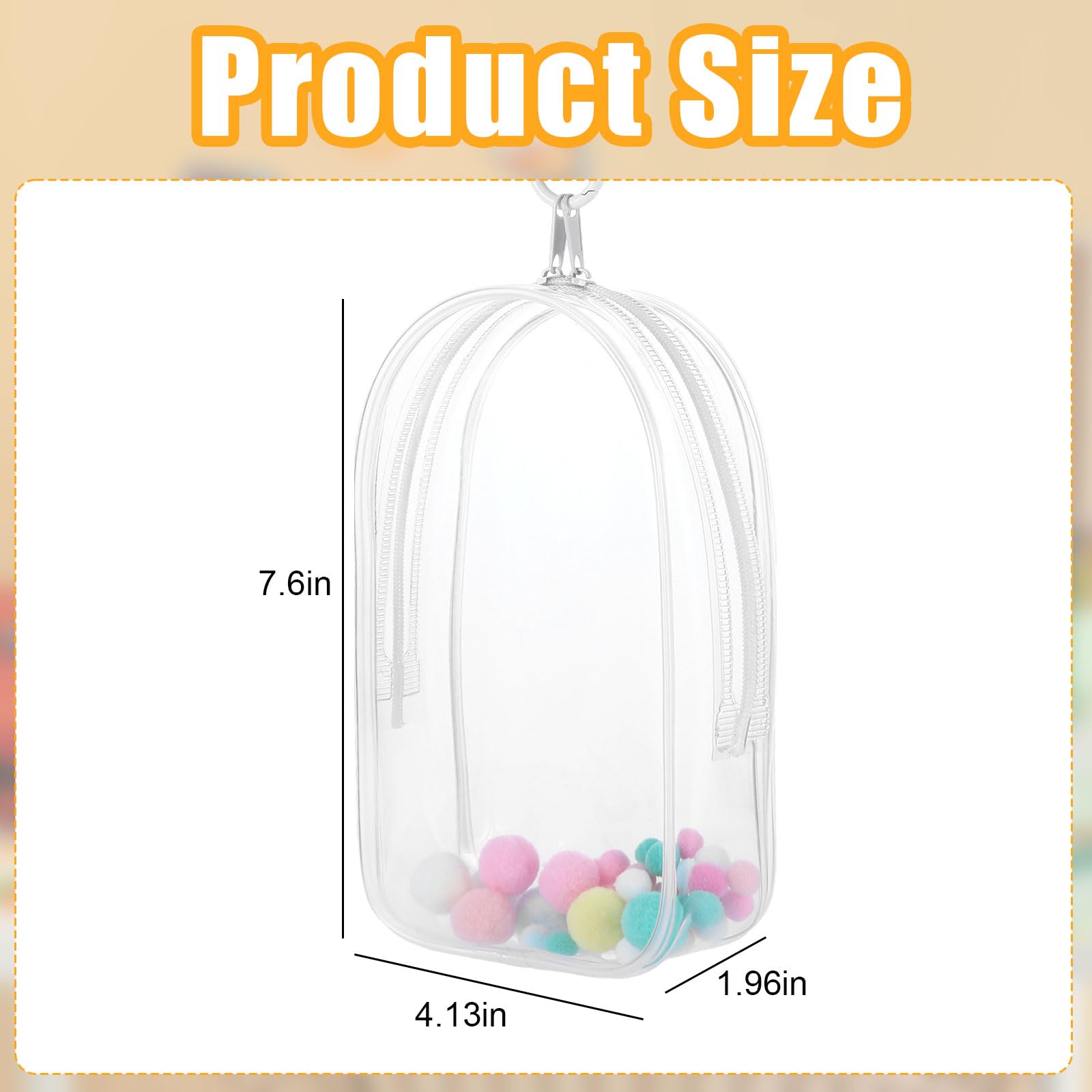 Mowouhn Large Clear Figure Display Bag with Keychain Case Blind Box Keychain Carrying Case Lipstick Charm for Collectibles