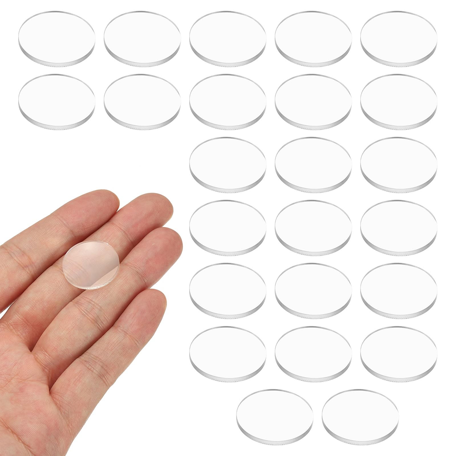 PATIKIL 24 Pack Biconvex Lens, 20.6mm Dia. 106mm Focal Length Optical Lenses Magnifier Paperweight Acrylic Double Convex for DIY Office Desk Home Science Experiment Telescope