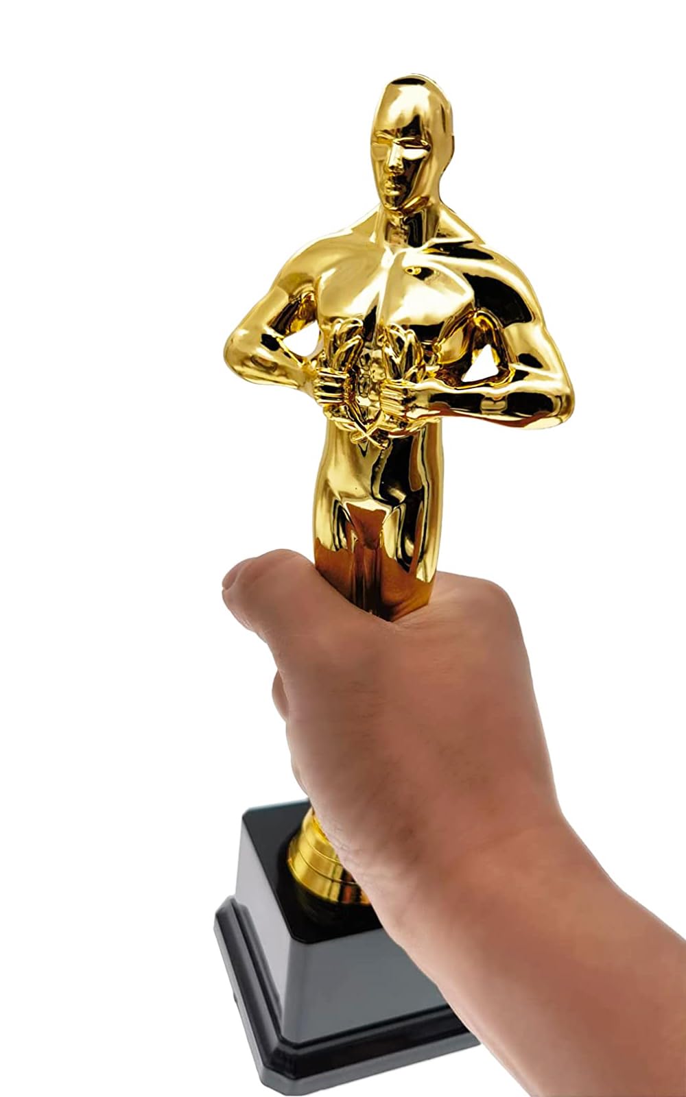 Estatuilla de Oro, 26 cm Trofeo en Plástico Dorado - Premio para Campeones de Deportes, Competiciones, Fútbol, Balón de Oro y League | Trofeos para Niños, Escuela o Empresa — view 2