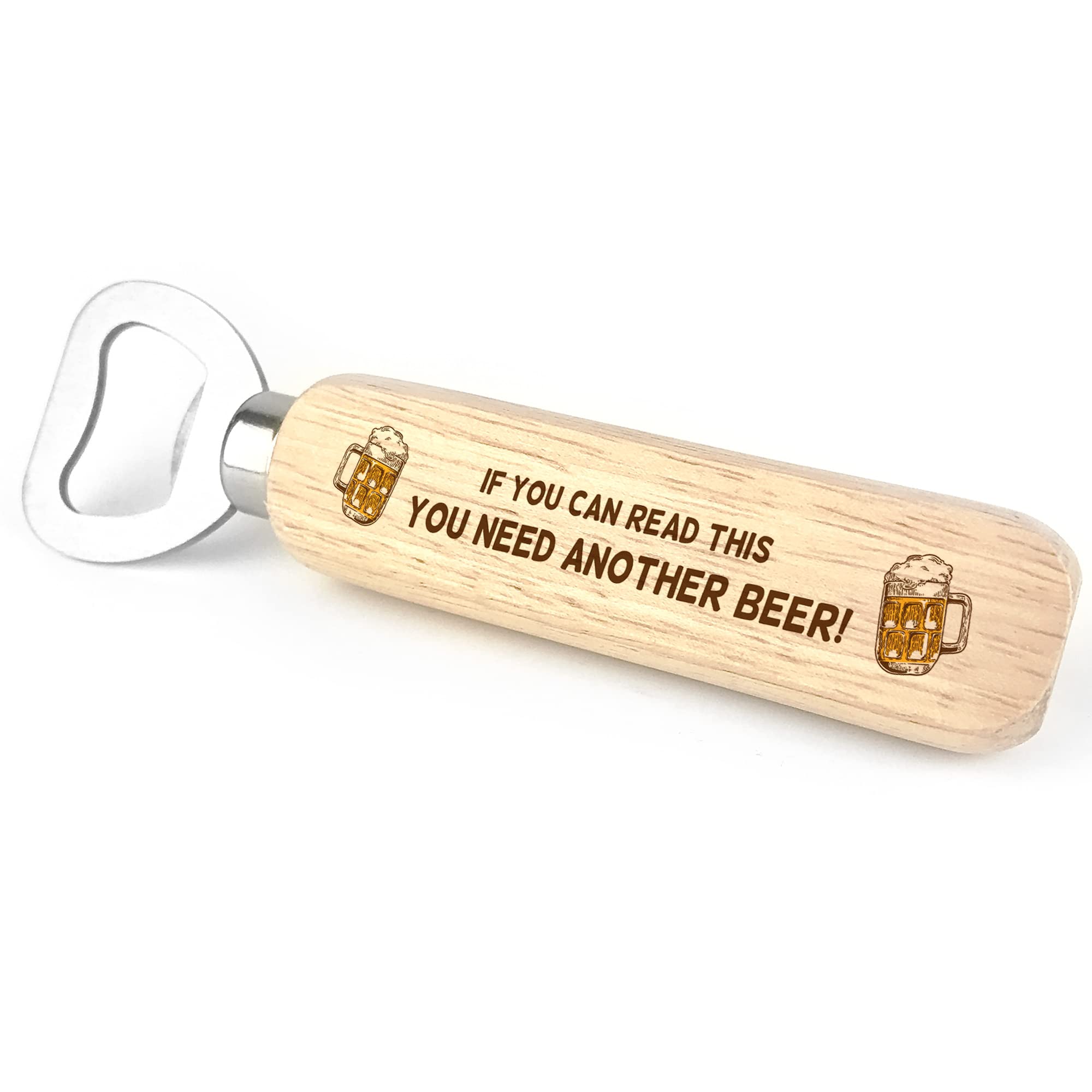 Red Ocean Novelty Wooden Beer Bottle Opener Funny Birthday Gifts for Him Novelty Gifts for Men