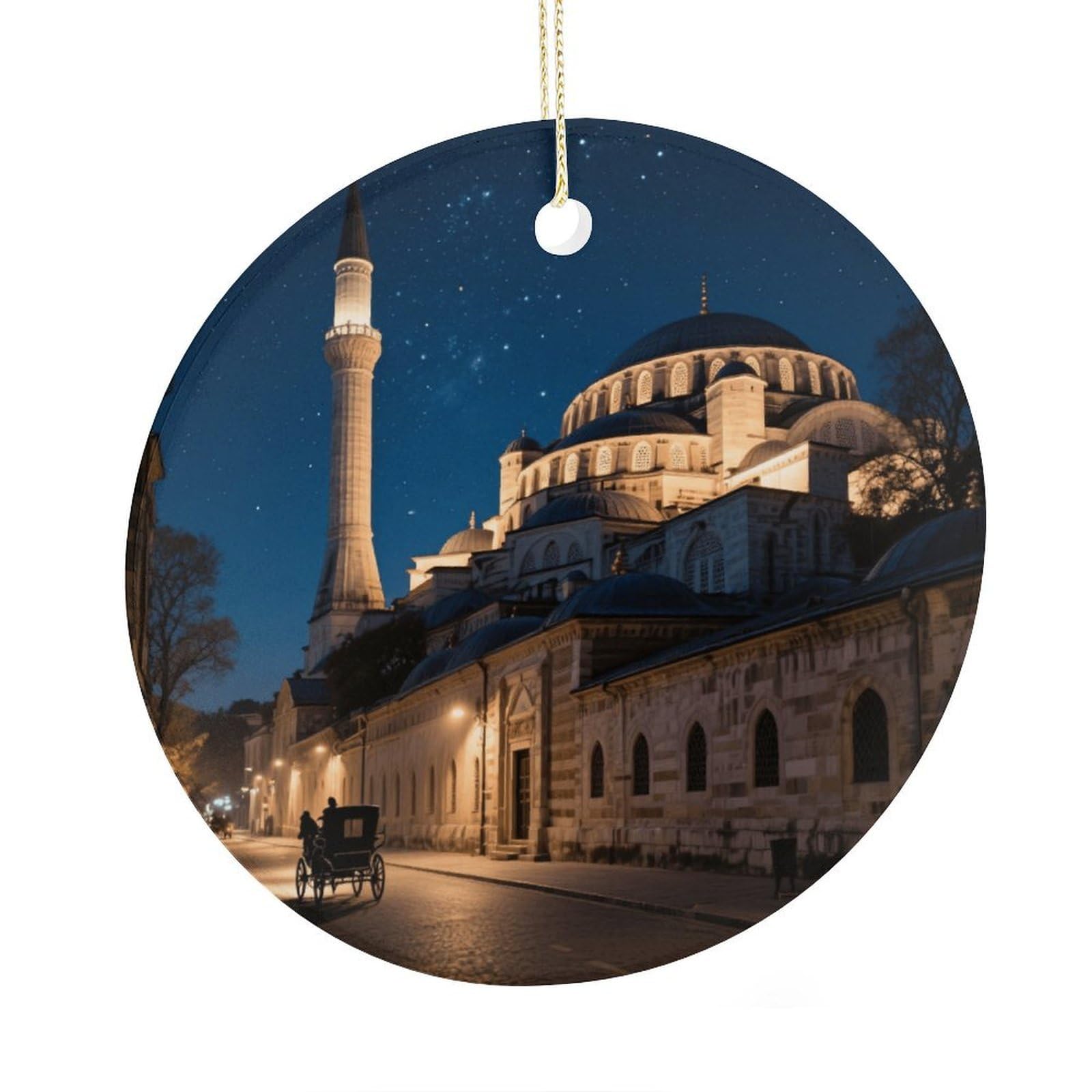 Fekiloot Style Hagia Sophia Christmas Ornaments 2.9 Inch Round Ceramic Ornament Keepsake Thank You Gifts For Office, Room, Home - Holiday Present Ideas