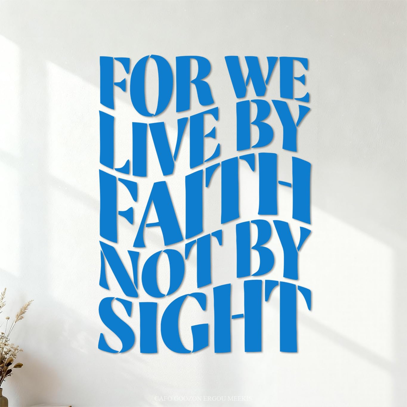 Fine Carving Decals Christian Bible Verse for We Live By Faith Not By Sight 51x71.6cm It Won't Fall Off Blue