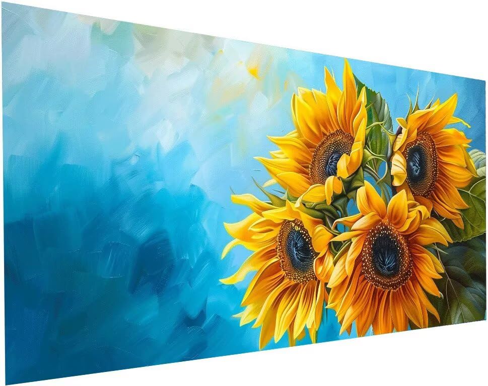 Peinture Diamant Tournesol XXL 70x140 cm pour Décoration Maison DIY