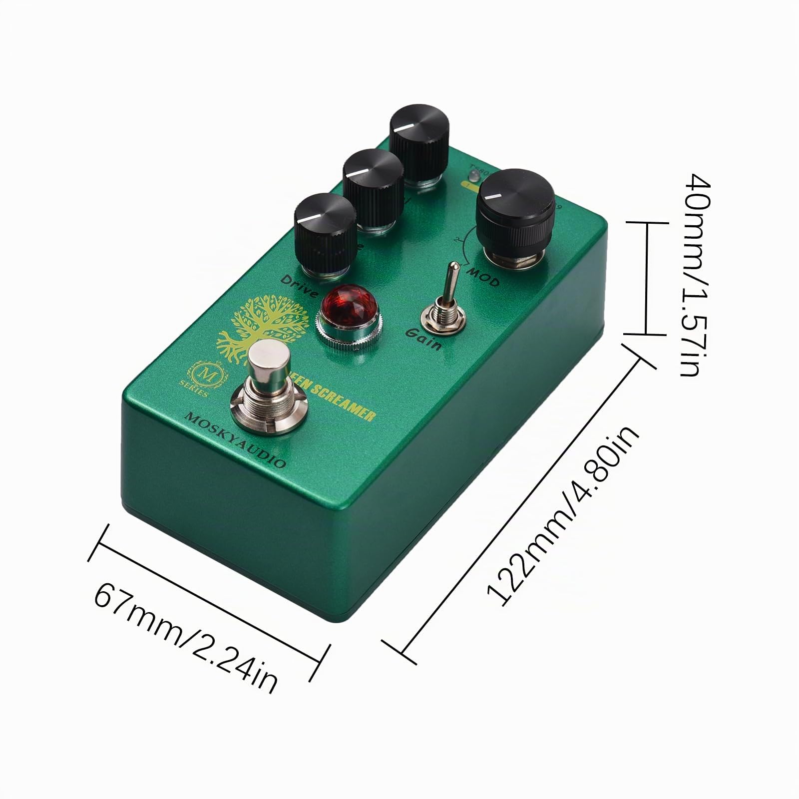 Btuty Booster/Overdrive Pedal de efectos de guitarra Interruptor de 4 modos y controles de nivel/tono/accionamiento Procesador de efectosdigital portátil compacto para guitarra eléctrica