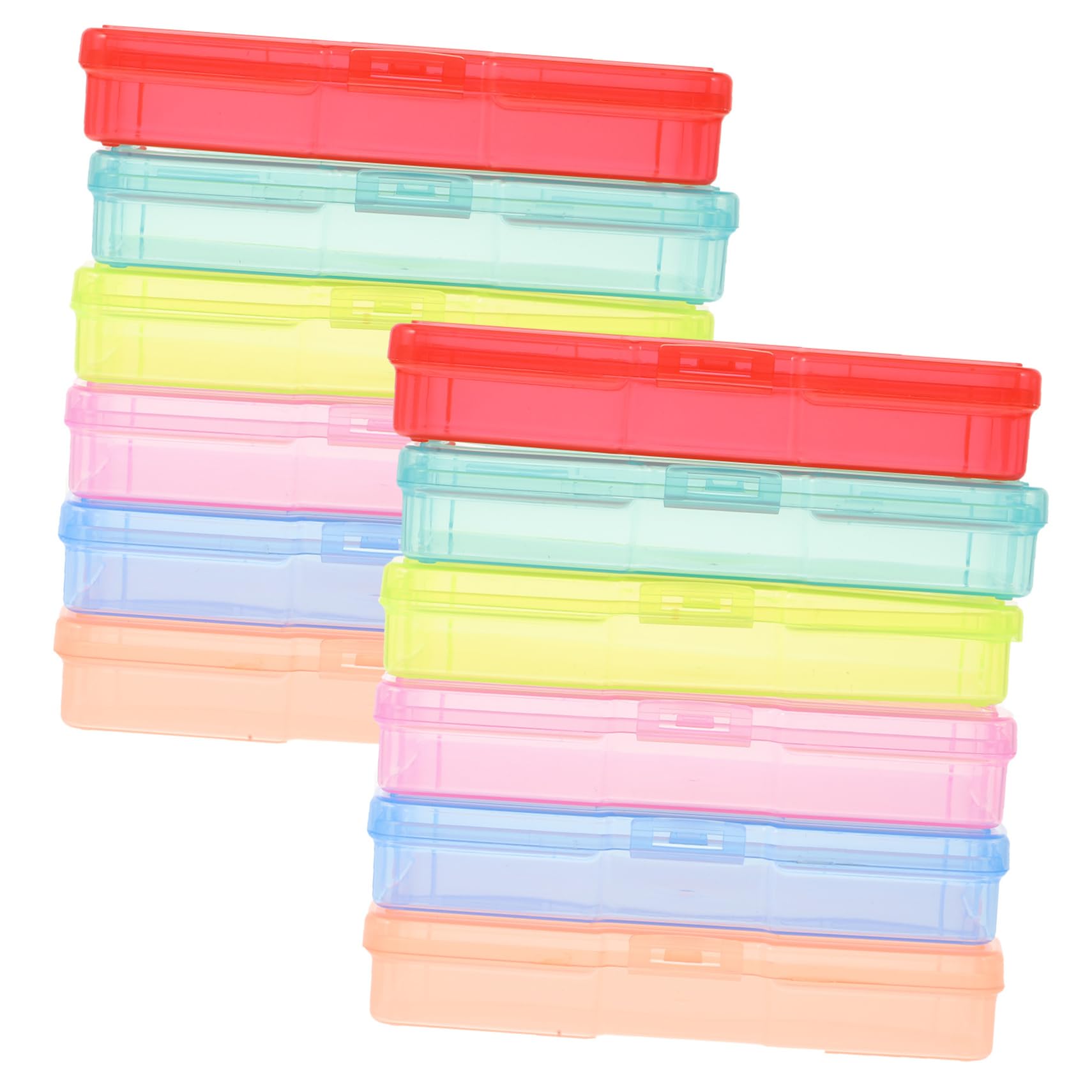 Operitacx Boîte de Rangement pour Photos Boîtes Individuelles Colorées en Plastique 2 Sets Couleur Facile à Ouvrir et Fermer pour Bureau