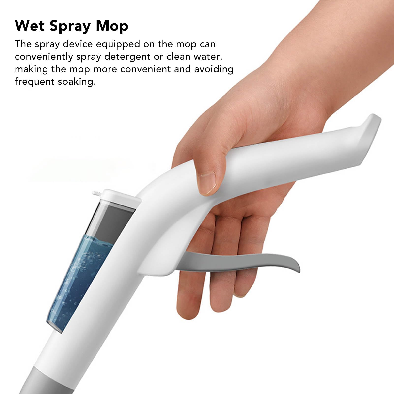 Trapeador en Aerosol, Trapeador Plano Seco y Húmedo 2 en 1 con Paño Lavable Extraíble para Limpieza de Pisos del Hogar (Paneles de 36 cm.)