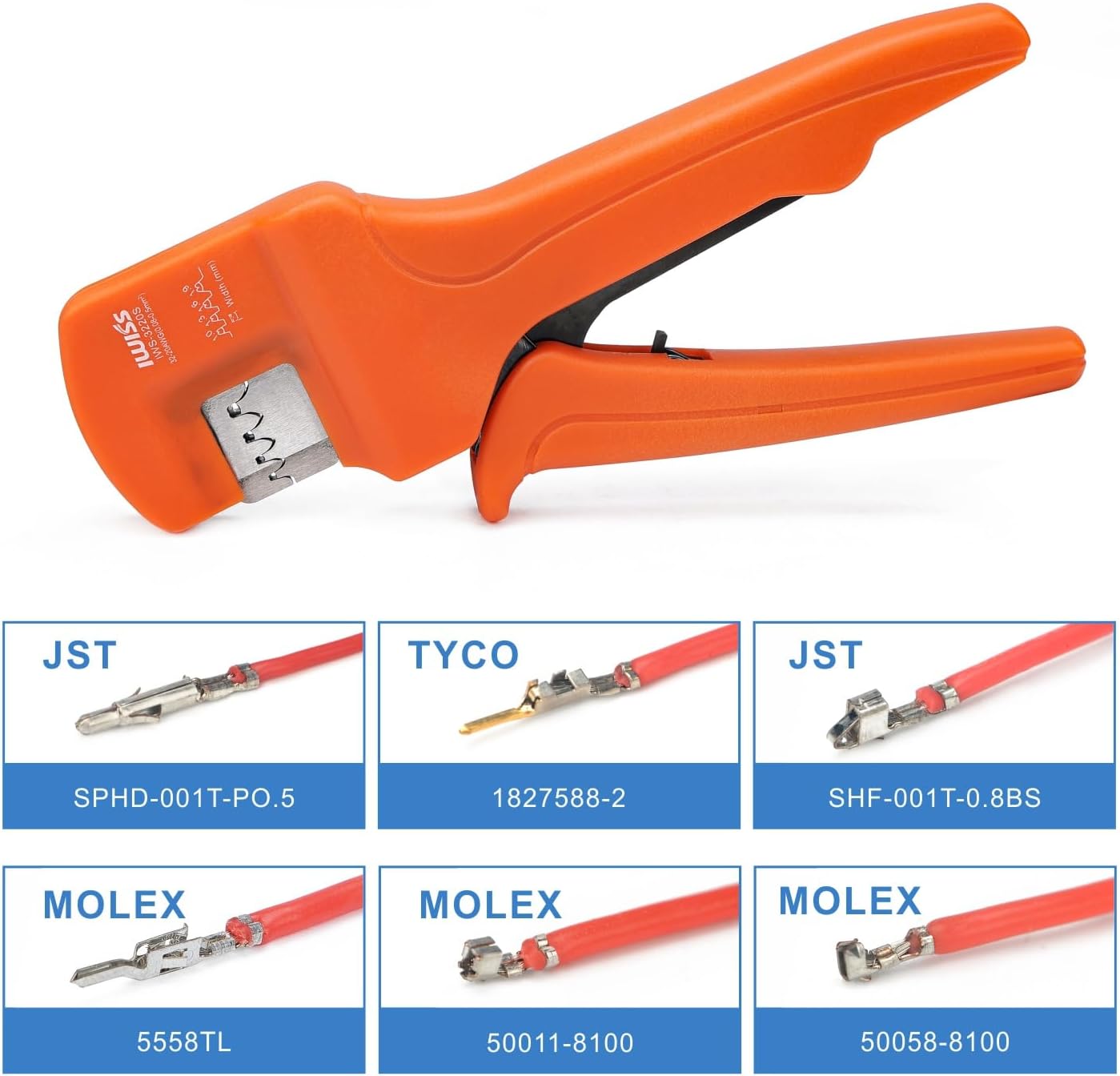 iCrimp IWS-3220S Micro Pin Connector Crimping Tool, AWG 32-20, Ratchet Crimper for JST XH, PH, SH, Molex KK, D-sub Terminals