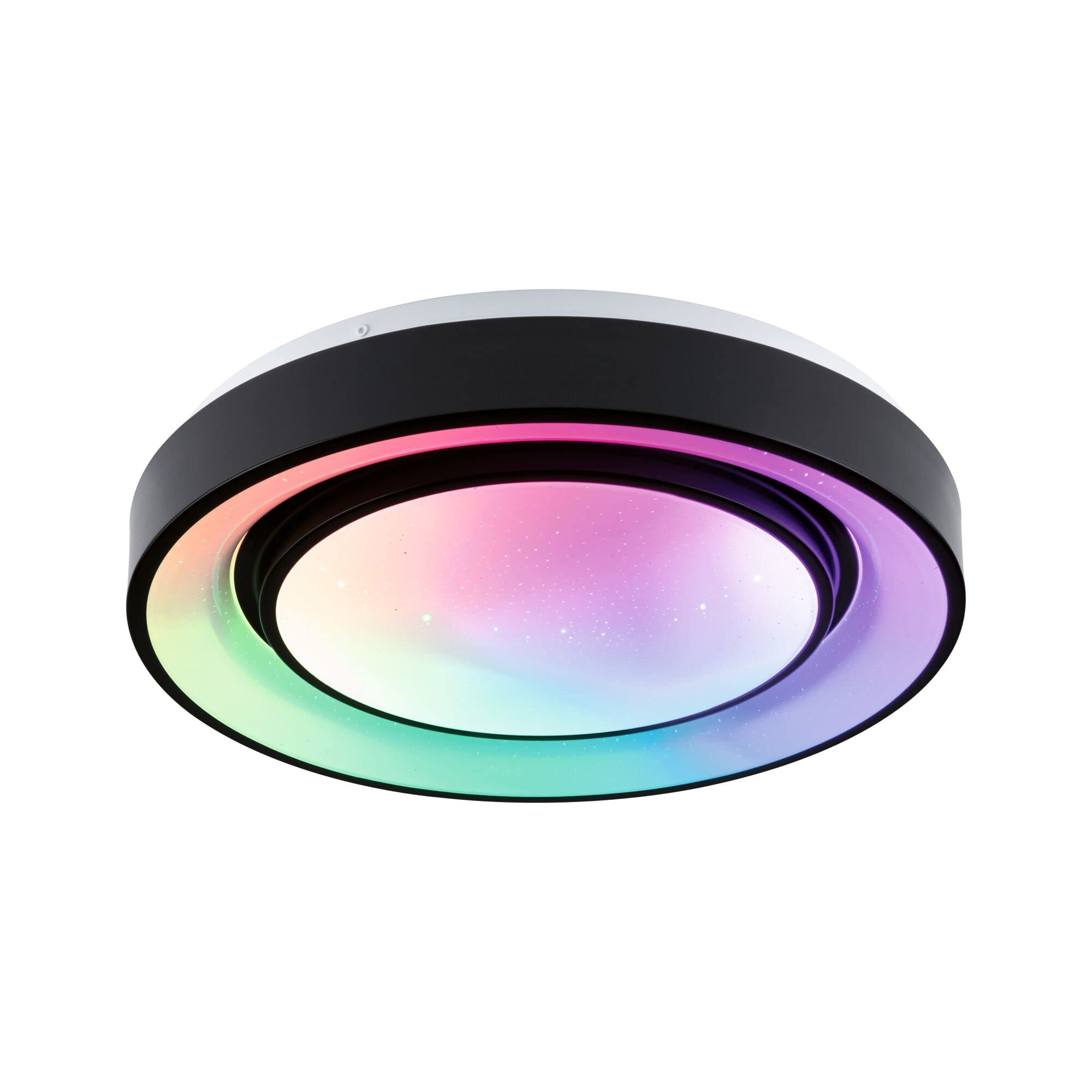 Paulmann 70544 LED Ceiling light Rainbow mit Regenbogeneffekt incl. 1x22 W Dimmable dynamicRGBW Farbsteuerung black, white Kunststoff, Metall 3000 K