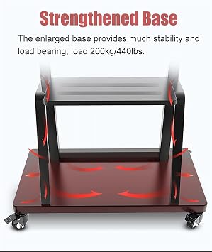 Rolling/Mobile TV Cart on Wheels for 40/45/50/55/65/70/75 Inch Flat Screens TV, Heavy Duty Black Floor TV Trolley with Camera Shelf, Office/School