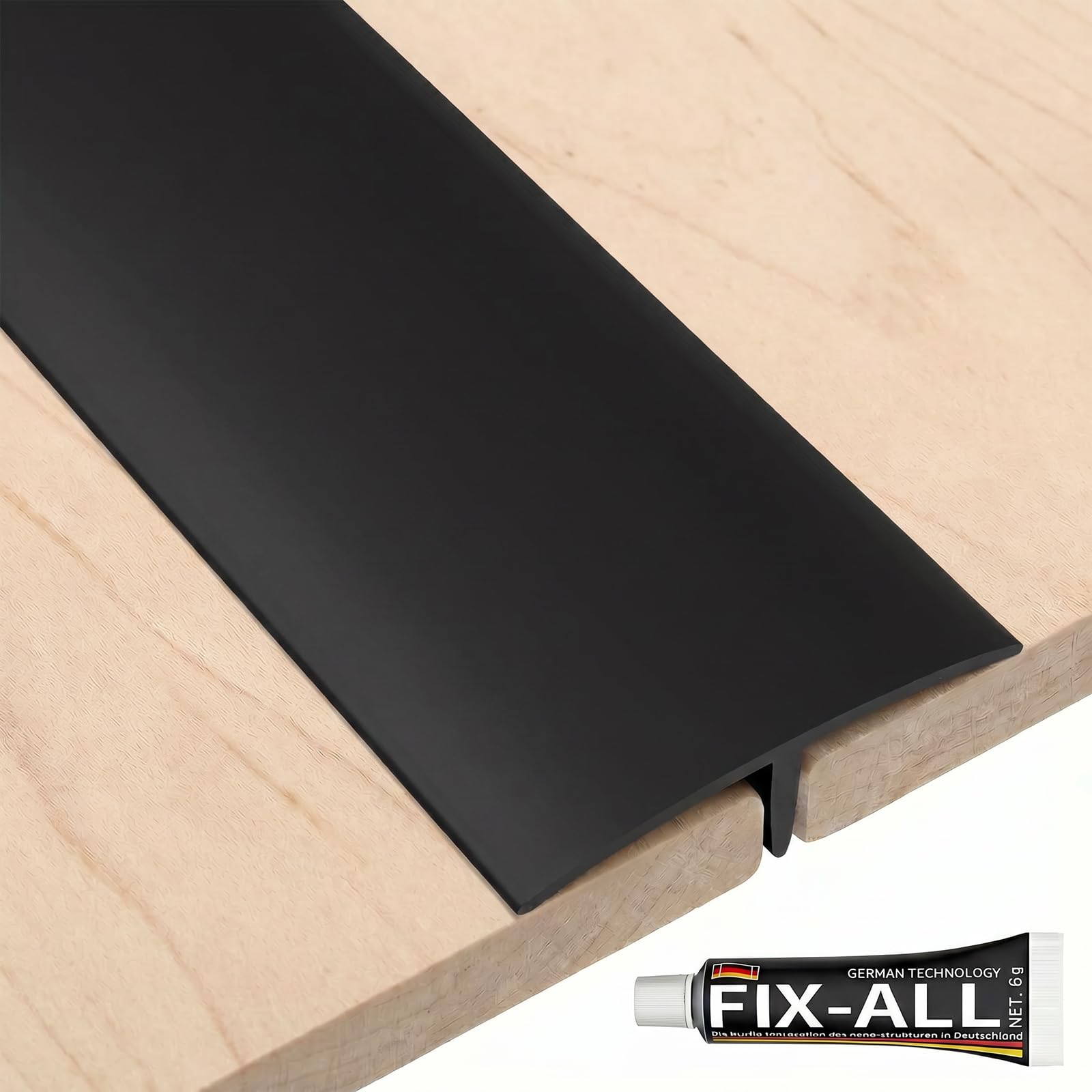 2M T-Molding Transition Strips - 2M x 5cm T Molding Trim Self Adhesive PVC Floor Flat Divider Strip Vinyl Flooring Edging Trim Laminate Profile Flooring Edge Trim for Joining Floor Gaps Doorways