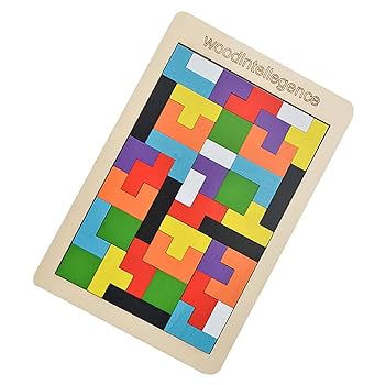 Amazon.co.jp: 積み木 パズル テトリス 知育 玩具 木製テトリス