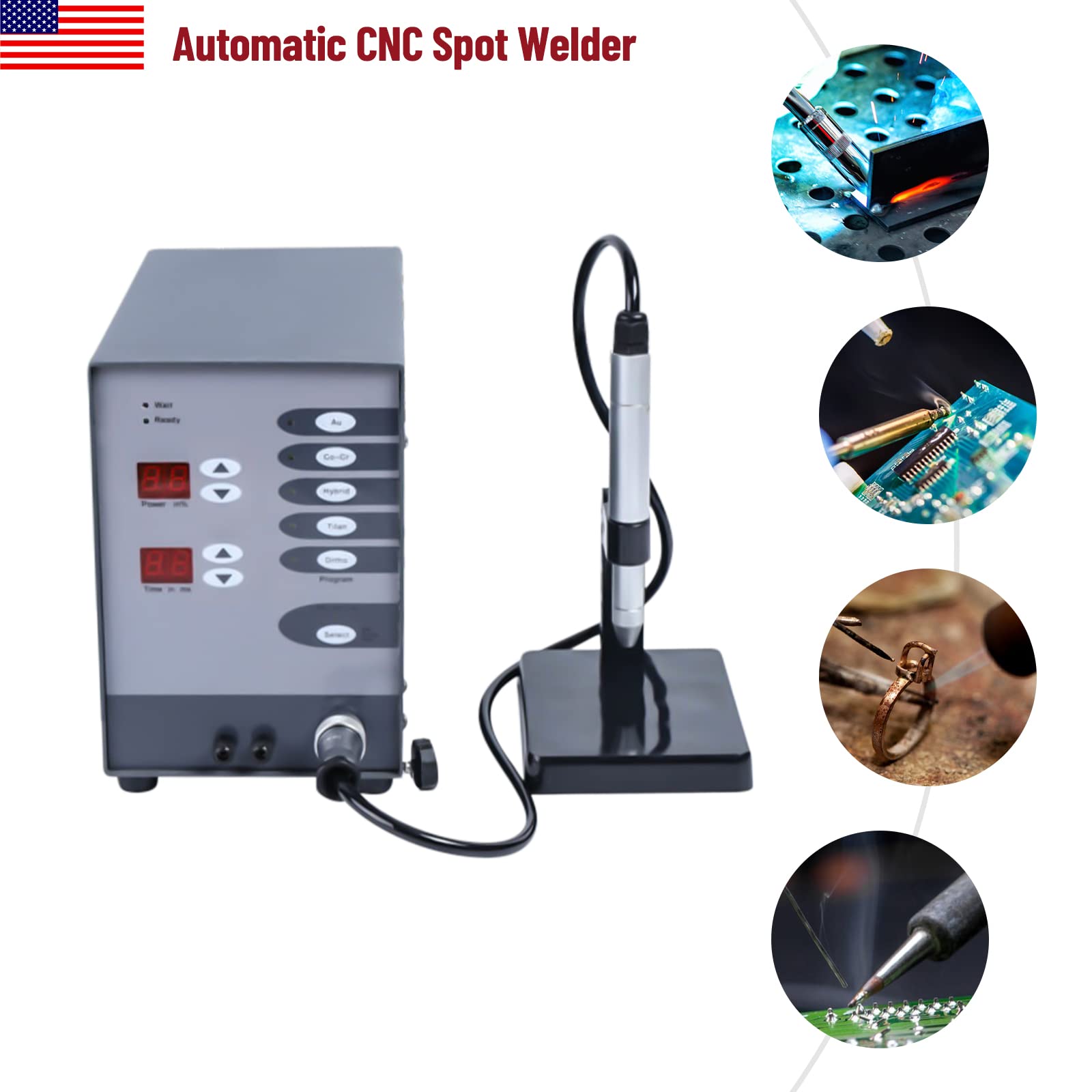 110V 100W Permanent Jewelry Welder Kit, Fully Automatic Cnc Spot Welding Machine, for Diy Jewelry Repair, Pure Gold Welding, Hardware Tool Welding and More