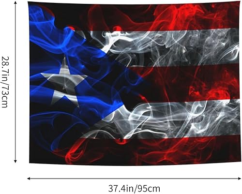Miniatura 7 de LIICHEES Tapiz de pared con bandera de humo de Puerto Rico de 29 x 37 pulgadas para colgar en la pared para dormitorio, sala de estar, dormitorio,