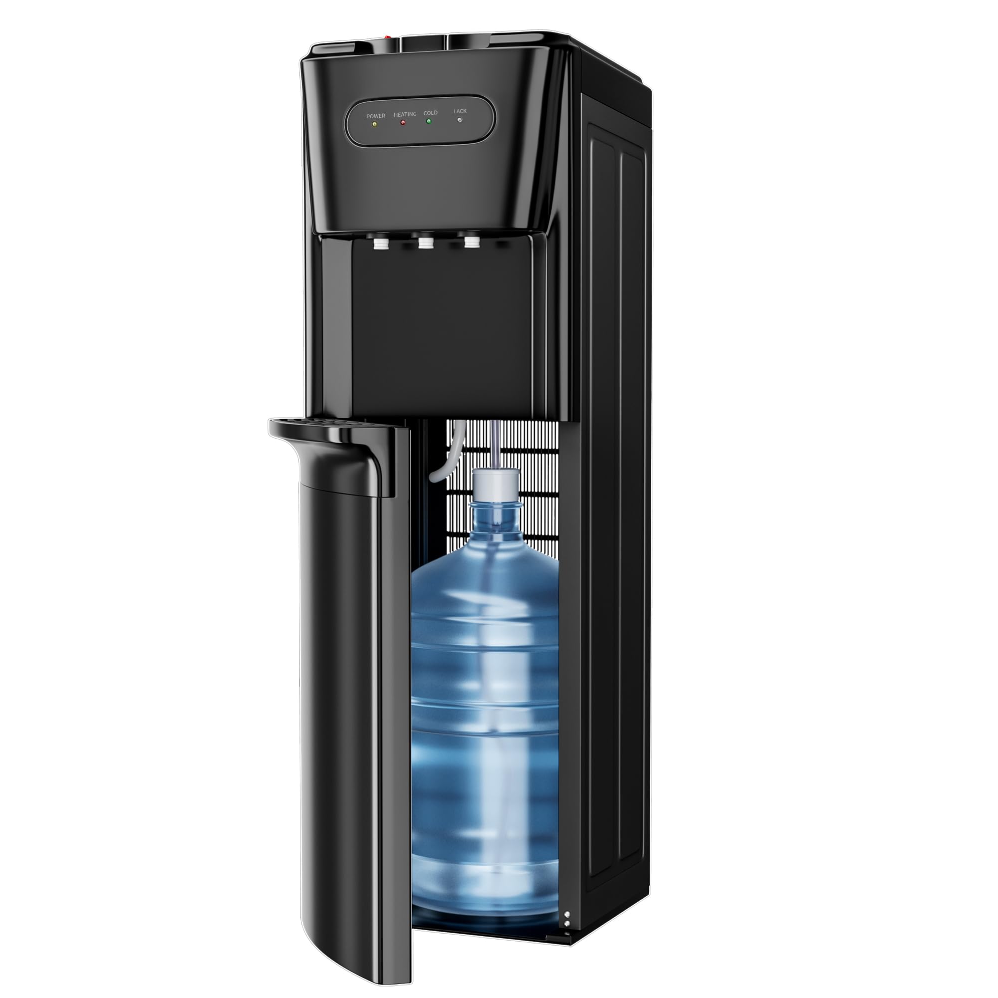 Bottom Loading Water Cooler Dispenser for 5 Gallon Bottles, 3 Temperatures with Hot, Room & Cold Spouts, Home, Office, Living Room, Child Safety Lock, Convenience and Safety.