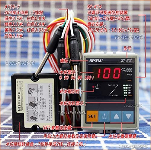 BF-KT4 Digital Display LED Water Tank Full Water Level Water Level Display Switch Controller : Gold-image-0