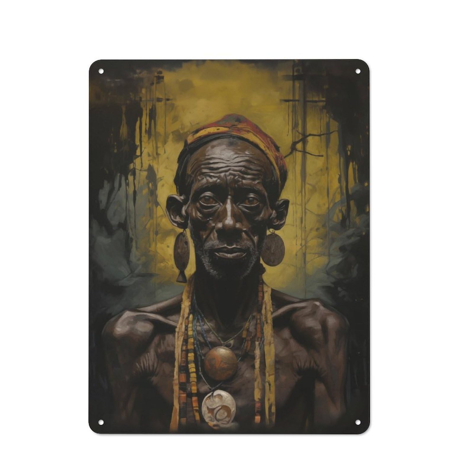 Junmoney Africa Vintage Metal Plaque 40X30cm For Dining Room Or Kitchen, For Home Decor Collectors Refreshing A Room In Autumn