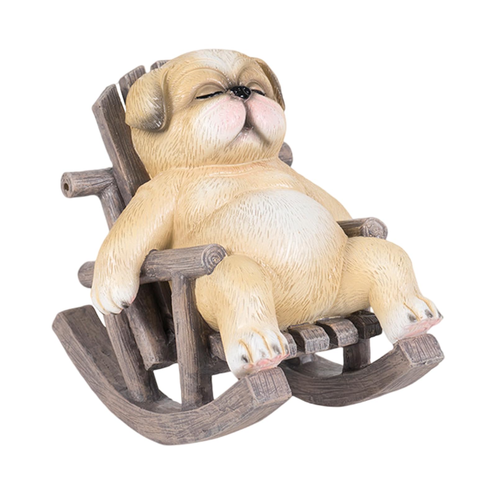 Tsophreniq Decorative Cartoon Rocking Chair Cats Dog Figurine for Home and Tabletop Resins Animal Miniature Statue Ornament Small Cats Sculpture