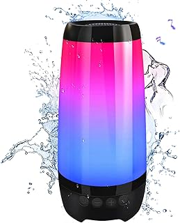Portable Bluetooth 5.1 Speaker, IP68 Waterproof Wireless Speaker with Lights Colorful, Louder Volume, Rich Bass,TWS Pairing Bluetooth Speaker, Outdoor Sport Speaker 85ft Bluetooth Range, Hands Free