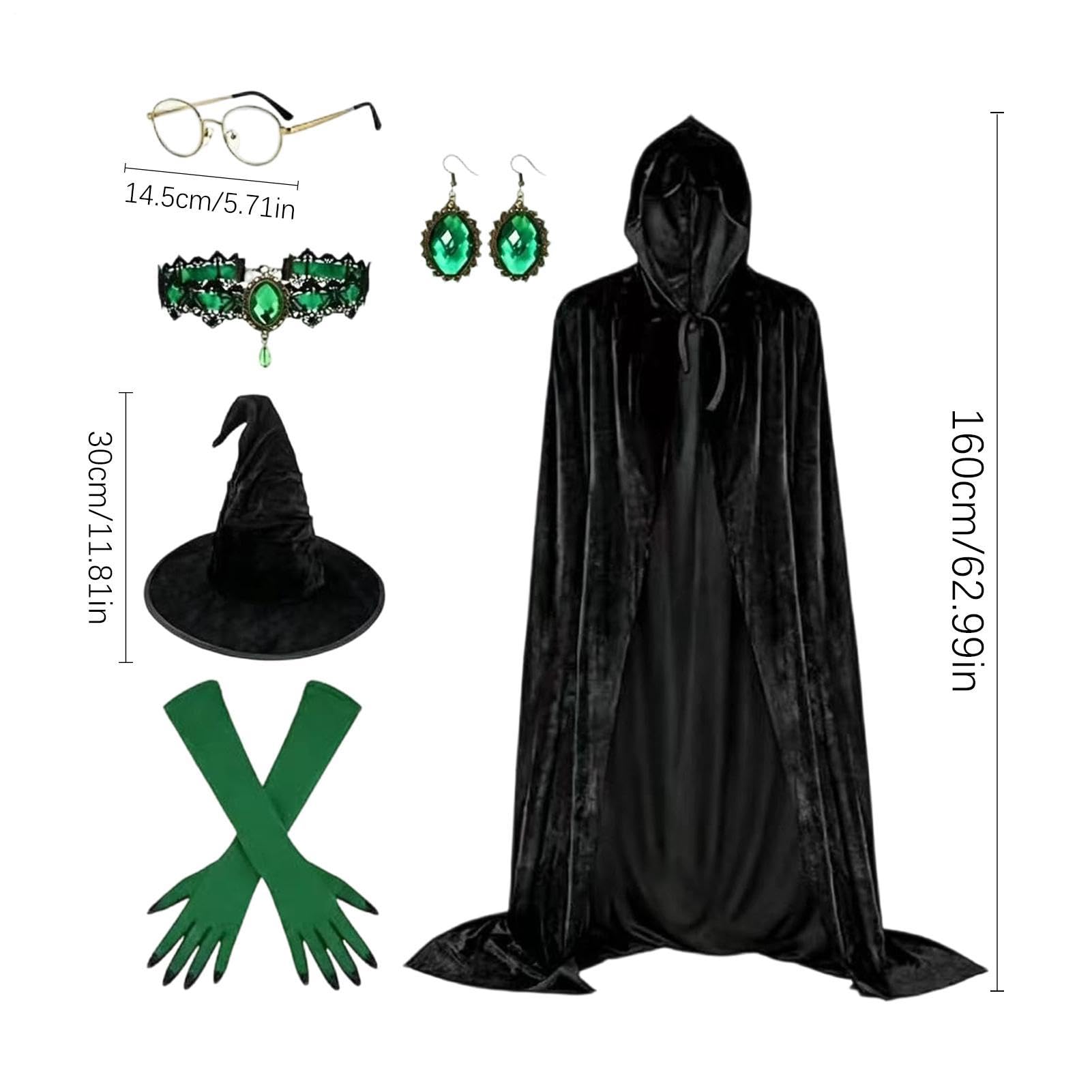 Costume Da Per Donna 6 Pezzi Orecchini Occhiali Accessori Cosplay Halloween