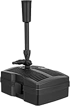 VIVOHOME 660 GPH Submersible Pond Filter Pump Fountain Kits with Sterilizer Suitable for Ponds of 1180 Gallons, Water Pump Built In