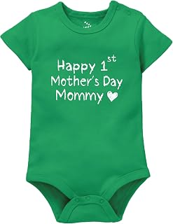 Zeezeezoo Happy 1st Mothers Day Mommy Dress Romper For Baby Boy Girl | Newborn Baby Clothes | 100% Cotton Bodysuit | Mothe... Price In India
