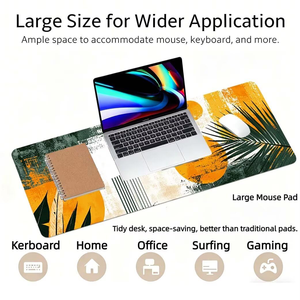 Lpfieonn Rosa Großes Schreibtischunterlage, XXL Schreibtischunterlagen, Lila XXL Wasserdicht Gaming Mousepad mit Vernähter Rand und Rutschfeste Gummibasis, für Laptop/Hause/Büro 120x60cm PF-2297