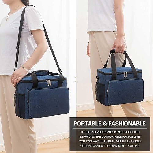 Miniatura 5 de Lonchera reutilizable para mujeres y hombres, lonchera reutilizable para oficina, trabajo, picnic, playa, a prueba de fugas, congelable, con correa