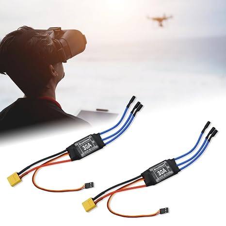 Flylin 2Pcs 30A Electric Brushless Motor Controller ESC w/ XT60&3.5mm Plugs