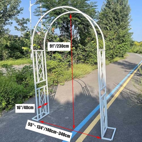 Arche de jardin rigide en métal vert de grande dimension