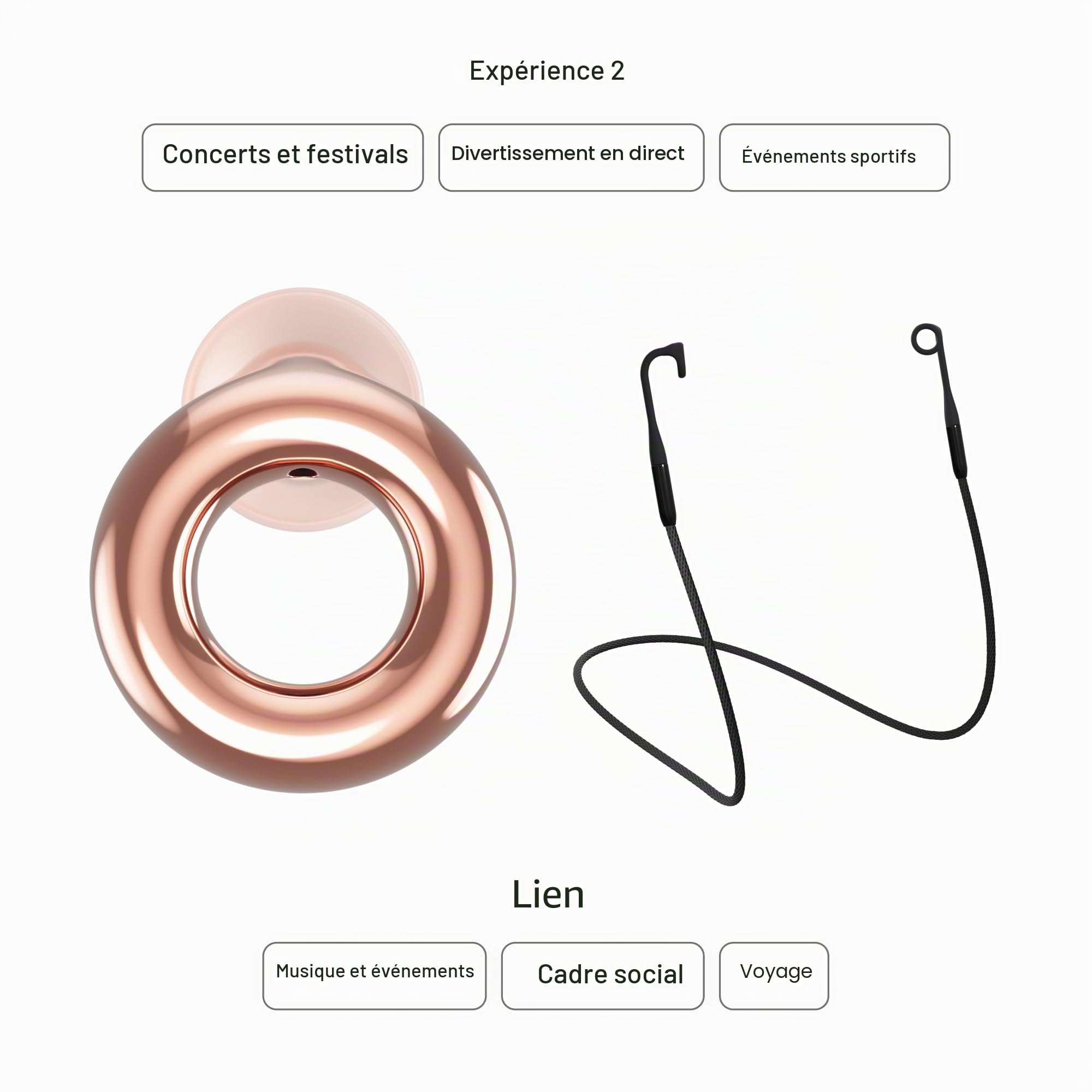 Loop Earplugs, coffret Experience Link – Experience 2 + Link | Bouchons d’oreille réutilisables pour la sensibilité au bruit, les concerts, spectacles, festivals, la conduite à mot