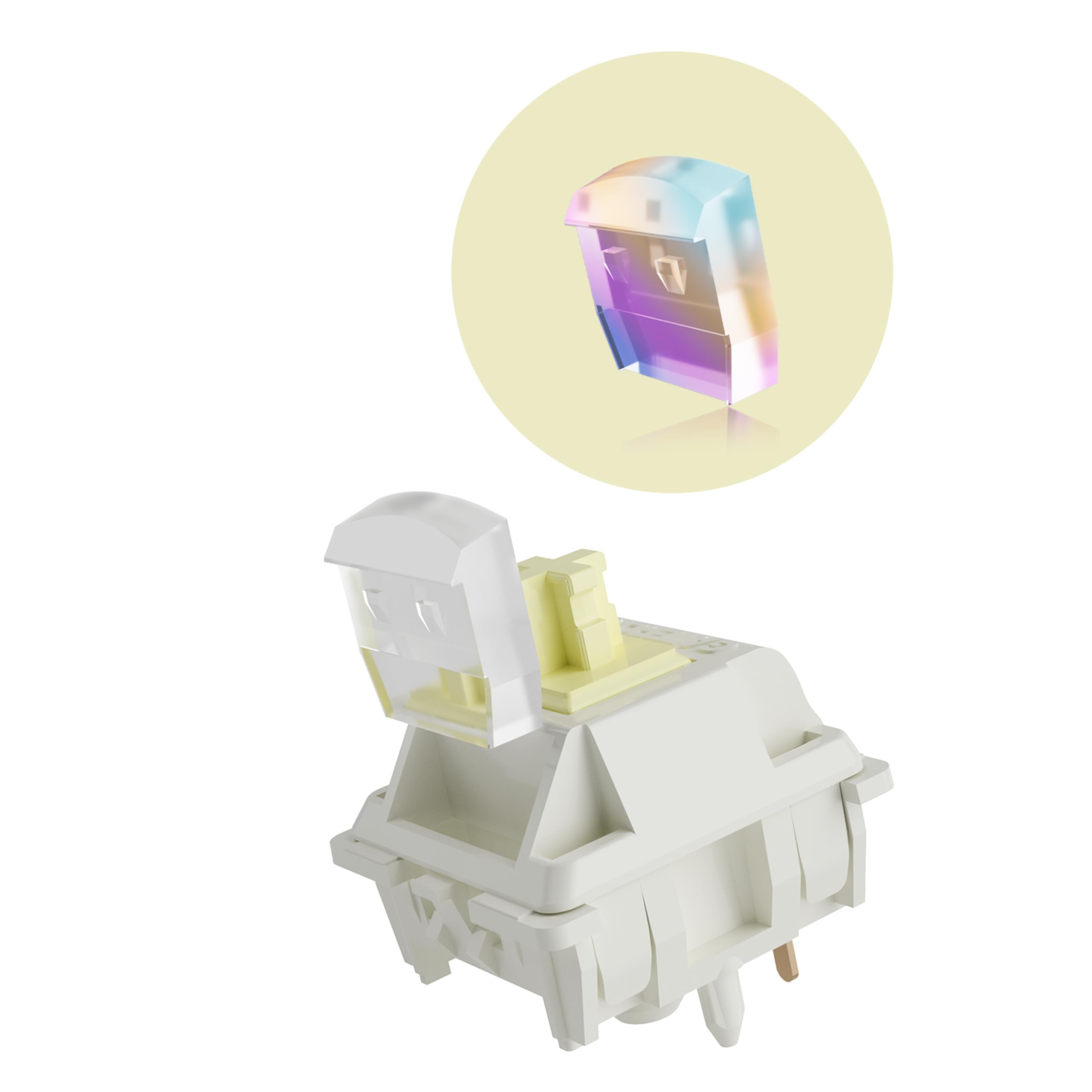 kutethy GATERON Lot de 108 commutateurs de clavier linéaire silencieux pour clavier de jeu mécanique, 45gf, 5 broches, silencieux, pré-lubrifié, structure MX standard