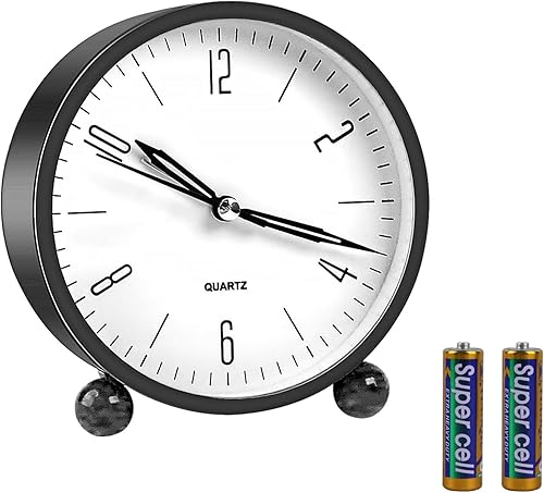 Miniatura 7 de pxy - Reloj despertador retro para personas con sueño profundo con esfera 3D, funciona con baterías (baterías incluidas), 10 cm, reloj de alarma