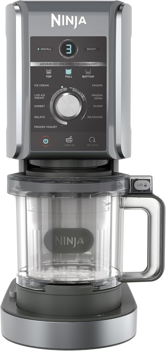 Ninja® CREAMi® Deluxe 11 in 1 Ice Cream and Frozen Maker NC501EU Silver