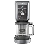 Ninja CREAMi Deluxe Ice and Ice Drink Machine with 3 Cups, 10 Functions, Makes Ice Cream, Gelato, Sorbet, Frozen Yoghurt, Milkshakes, Slushi & More, 2-in-1 Flavour Option, Silver, NC501EU