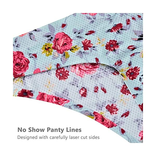 VOENXE-Seamless-Thongs-for-Women-No-Show-Thong-Underwear-Women-5-10-Pack voenxe Seamless Thongs for Women No Show Thong Underwear Women 5-10 Pack (5 Pack Floral Design, Large)