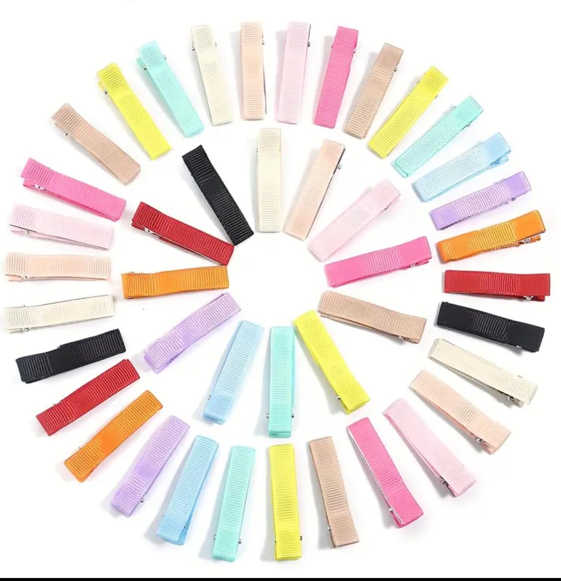 Hair Clips for Toddlers and Infants, 3 cm Grosgrain Ribbon, 20 Pack Multicolour Alligator Clips