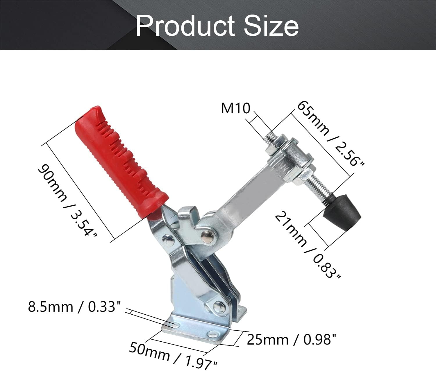 Utoolmart Toggle Clamp CS-12265 Vertical Quick-Release Hand Tool 340Kg 749lbs Capacity 1 Pcs