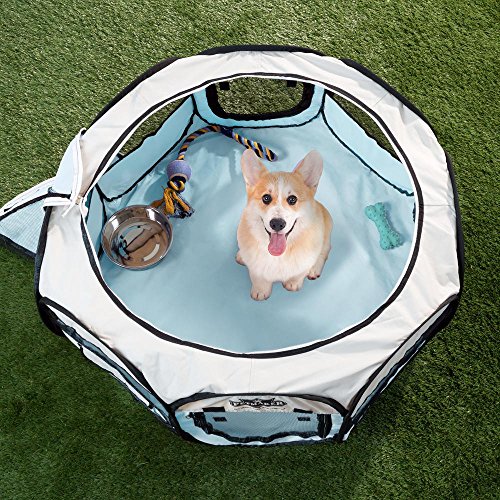 PETMAKER Portable Pop Up Pet Play Pen-Blue, Small
