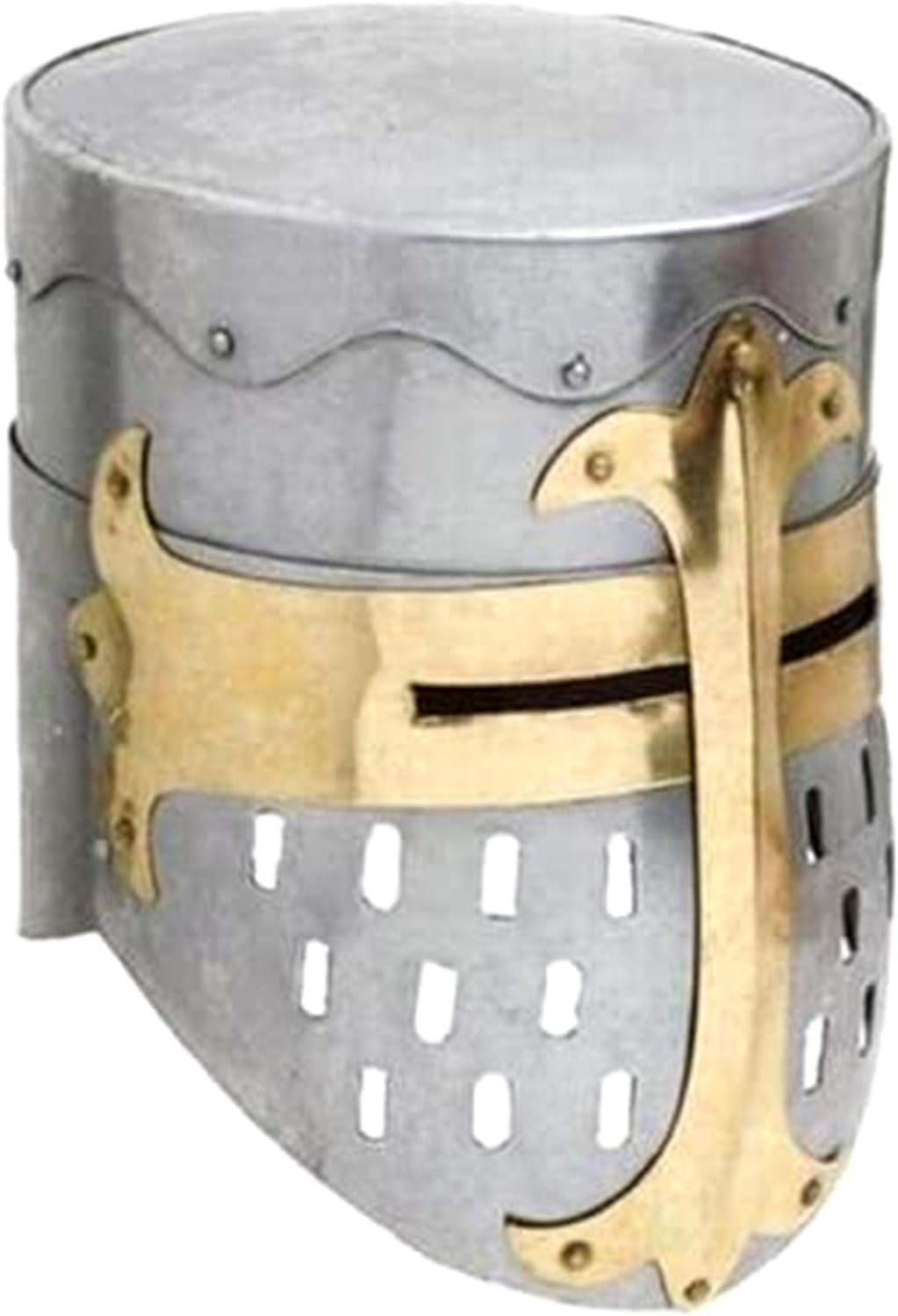 Knights Templar Crusader Helmet Medieval Armor Silver Adult Size Rustic Vintage Home Decor Gifts